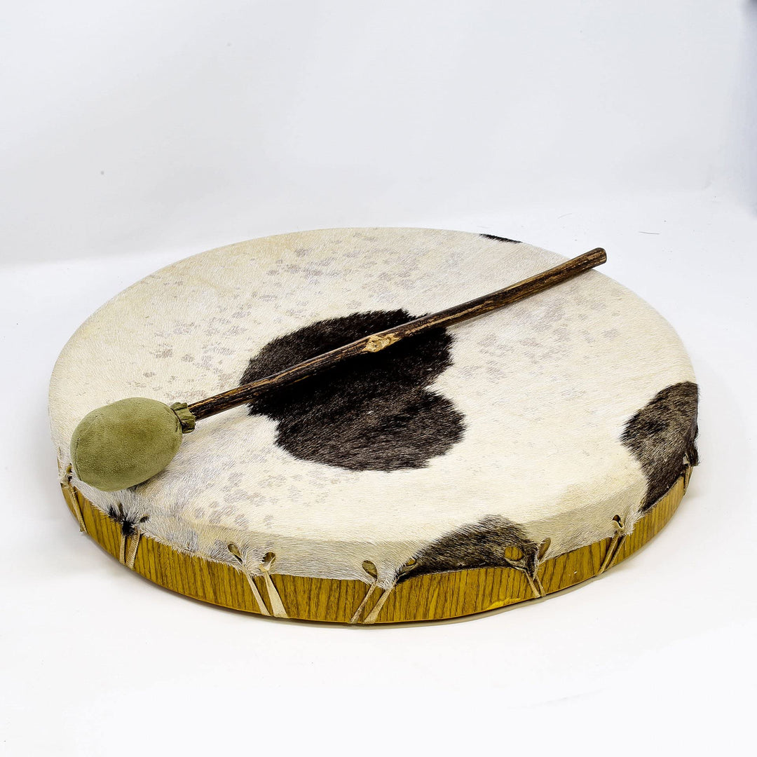 Shamandrum Ø 40 cm Rahmentrommel im mysevendo Set Rund Ziegenhaut Behaart Shaman Drum Goat Skin inkl