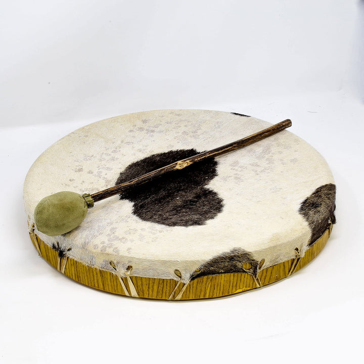 Shamandrum Ø 40 cm Rahmentrommel im mysevendo Set Rund Ziegenhaut Behaart Shaman Drum Goat Skin inkl
