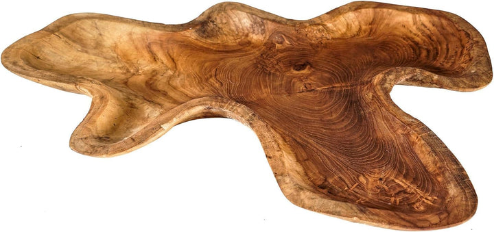 Windalf Grosse Holz Servierplatte LIZA 43 cm Buffetplatte Holzschale Serviertablett Brotplatte Handa