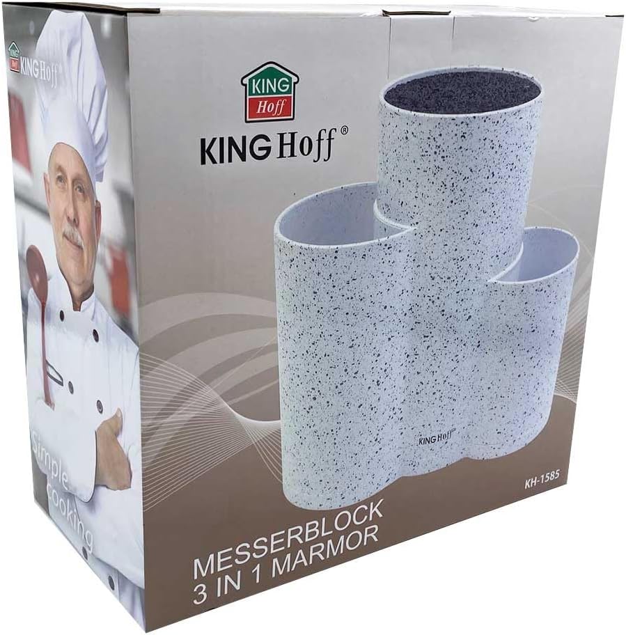 3 in 1 Universeller Messerständer KINGHOFF Weiss, Weiss