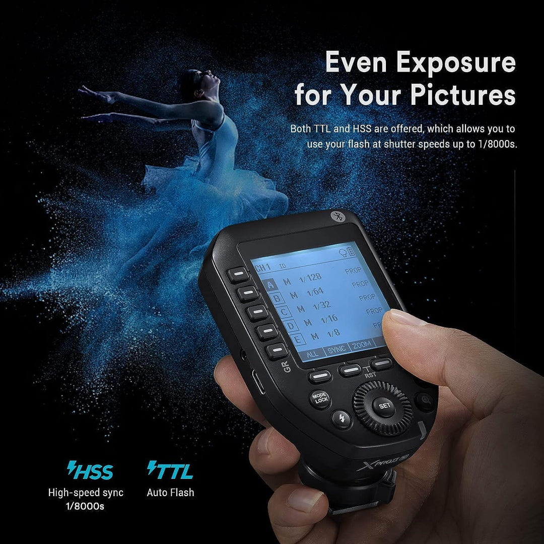 Godox XProII-N Blitzauslöser für Nikon Kamera, 2.4G TTL HSS 1/8000S, manuelle TCM-Funktion, grosser