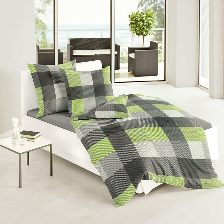Bierbaum Bettwäsche 6452, Fein-Biber, Made in Germany, kiwi 07, 135 x 200 cm Kiwi 135 x 200 cm Singl