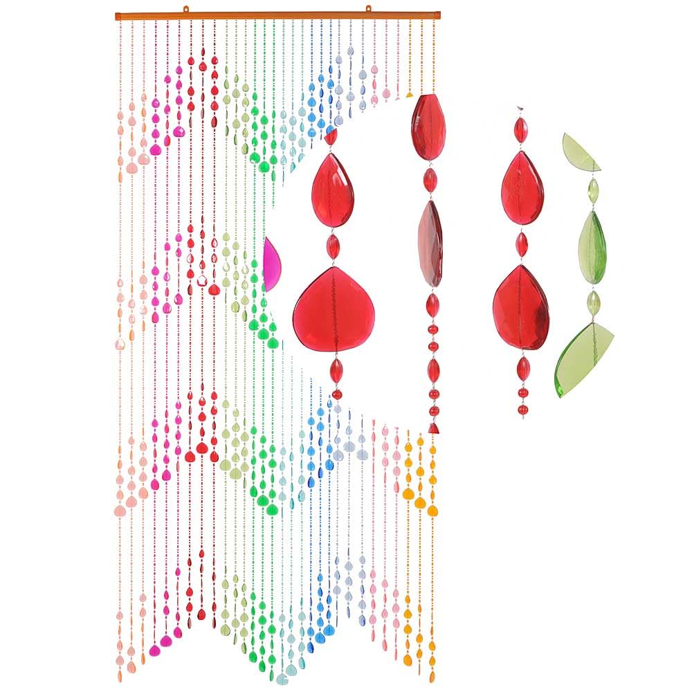 HAB & GUT -DV0193- Türvorhang KLUNKER, Mehrfarbig, 90 x 200 cm Perlenvorhang, Mehrfarbig