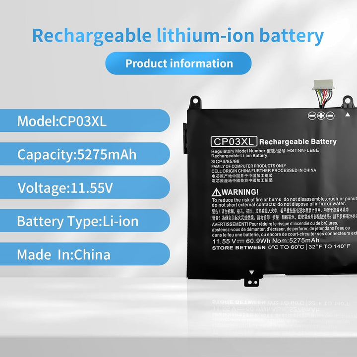 CP03XL 929066-421 929072-855 TPN-Q199 Laptop Batterie Ersatz für HP Spectre X360 13-ae000 13-ae006no