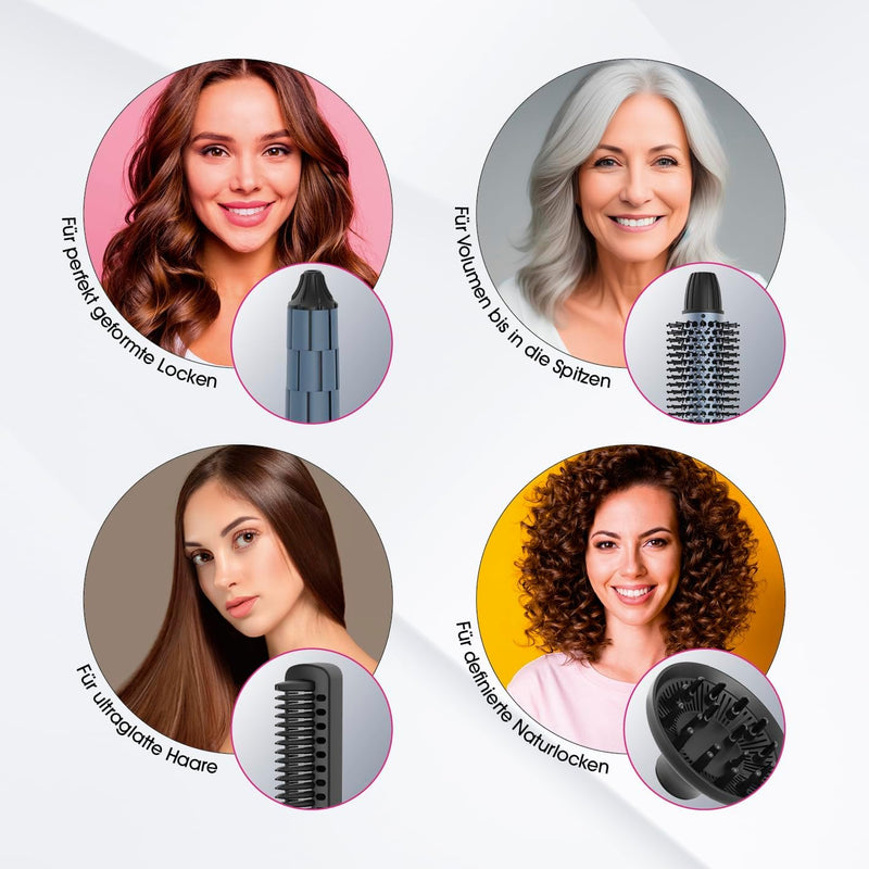 VITALmaxx Air Curler Plus 6-in-1 | Innovative Luftstrom-Technik | Multi-Styler mit Lockendreher, Haa