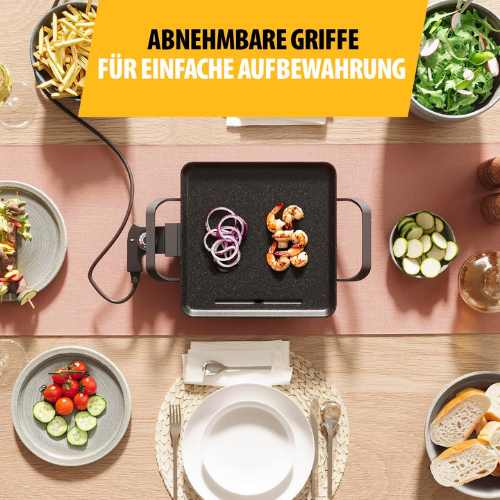 Tristar Tischgrill slim S - Eine Backfläche von 28 x 28 cm - Einstellbarer Thermostat - Antihaftbesc