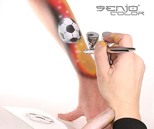 Senjo Color ® Airbrush Farben Set (Für Gesicht & Körper) Bodypainting Farben (5 x15ml) Farben: Schwa