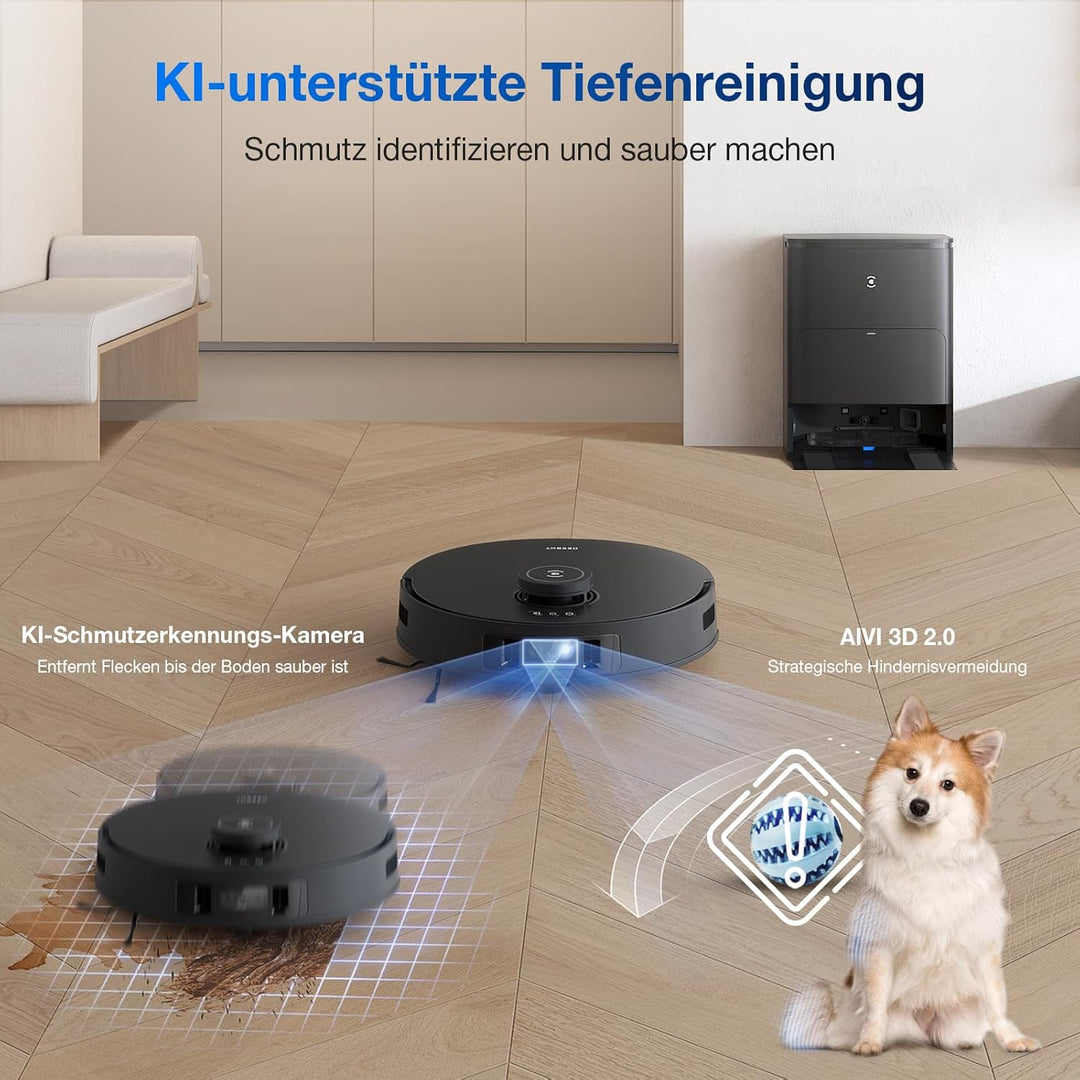 ECOVACS DEEBOT T30S PRO Saugroboter mit Wischfunktion, 11.000 Pa, ZeroTangle Technologie, 70°C heiss