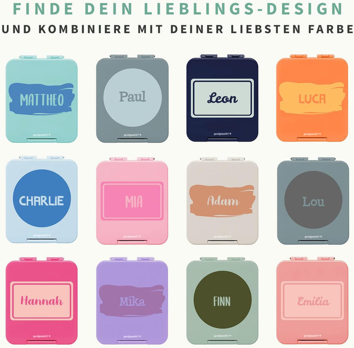 gutmarkiert - Personalisierte Brotdose mit Name - Mikrowellen- und spülmaschinenfest. ideal für Kind