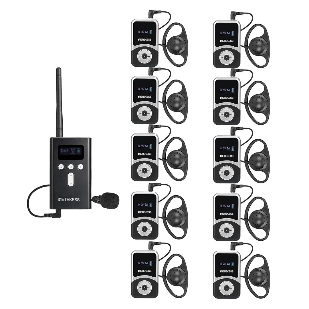 Retekess T130S Wireless Tour Guide System, 100m Drahtloses Reiseführersystem, Übersetzungssystem für