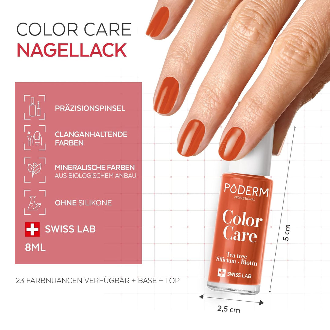 PODERM - TEEBAUM-NAGELLACK COLOR CARE Mango - verbessert das Aussehen für die gelbe oder brüchige Nä