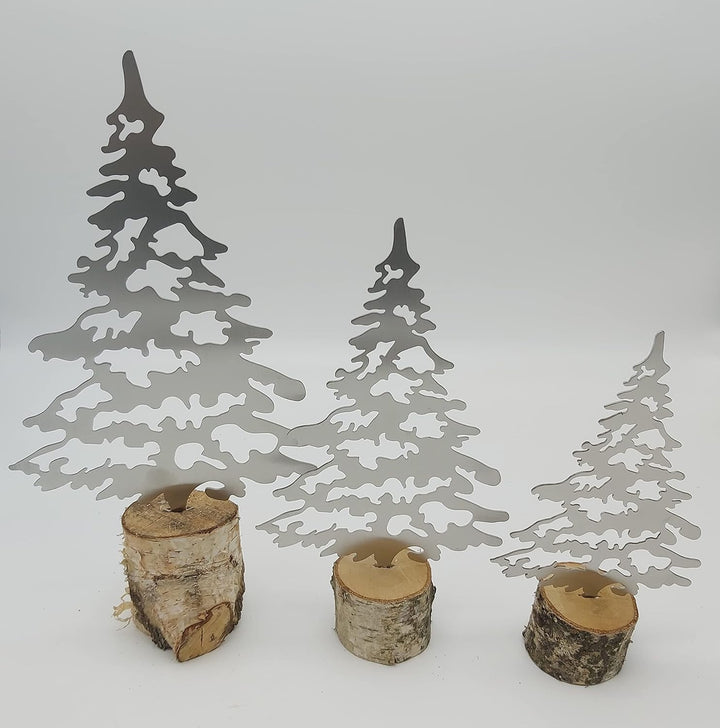 ARTTEC Tannenbaum/Weihnachtsbaum Mini (Stecker) (Set 20_25_30 cm Edelstahl) - hochwertige Gartendeko