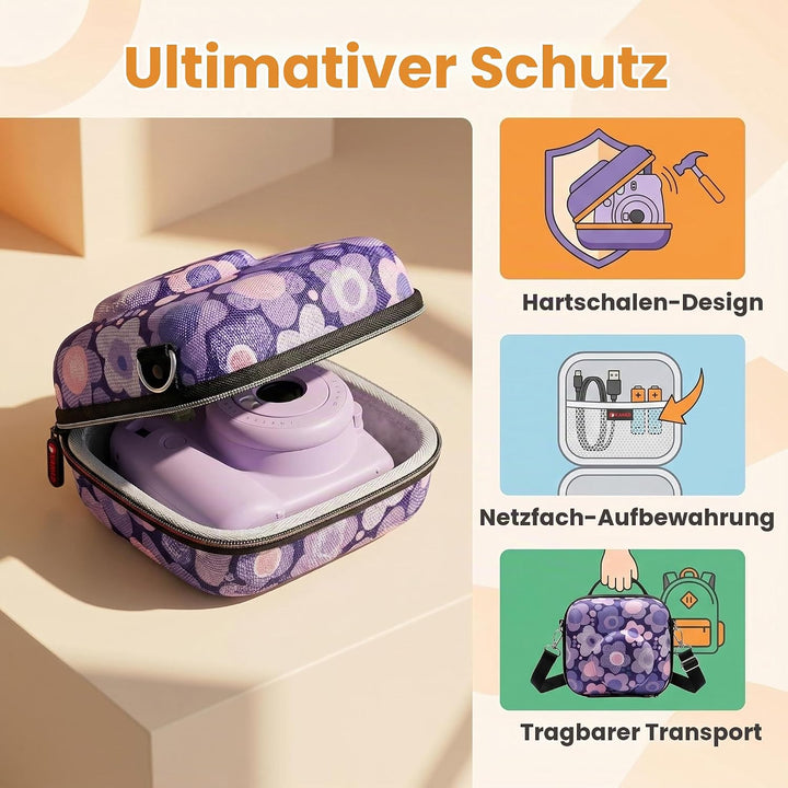 XANAD Schutzhülle für Fujifilm Mini 11 / 12 / 10 / 9 / 8 Eva Sofortbildkamera Tasche Lila, Lila