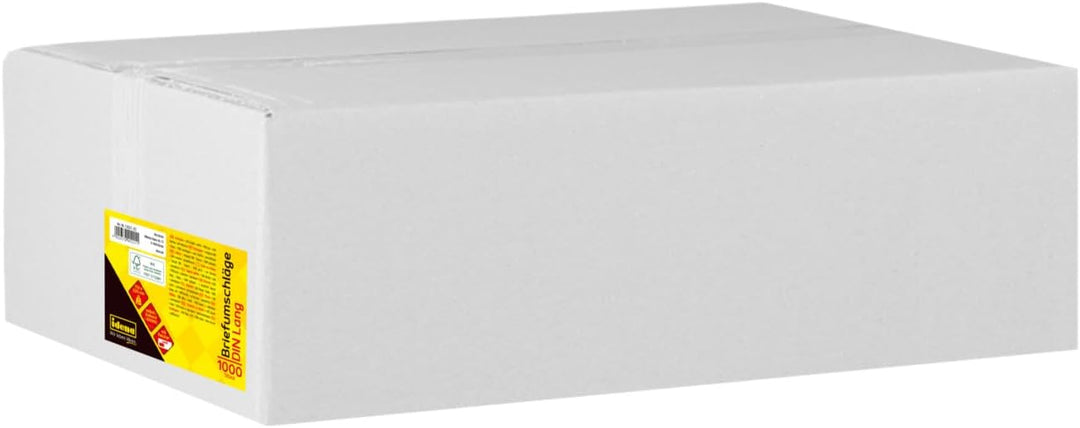 Idena 10221 - Briefumschläge mit Fenster DIN lang, 1000 Stück selbstklebend, Umschläge aus 75 g/m² F