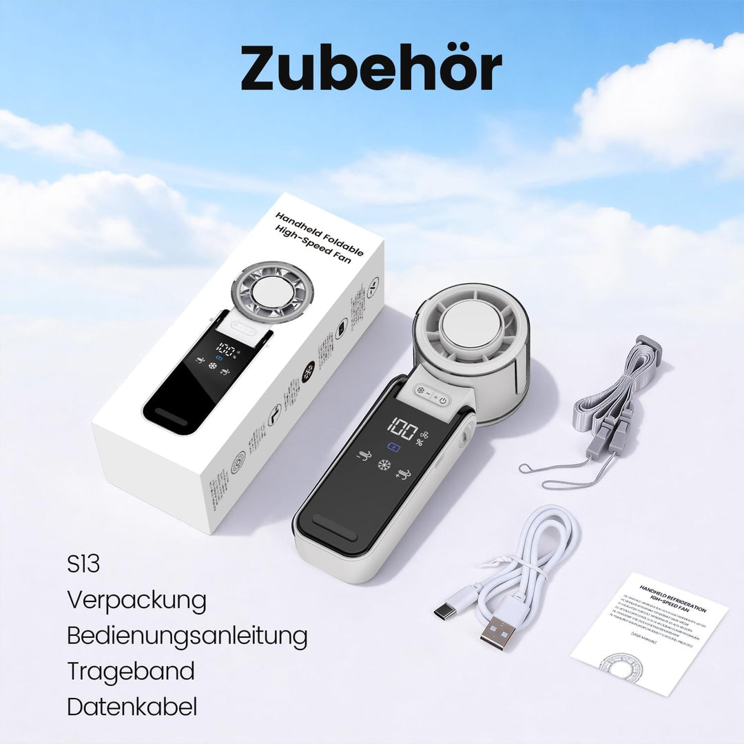 HappyGoo Tragbarer Handventilator, Mini-Turboventilator mit bürstenlosem Motor, 1-100 Geschwindigkei