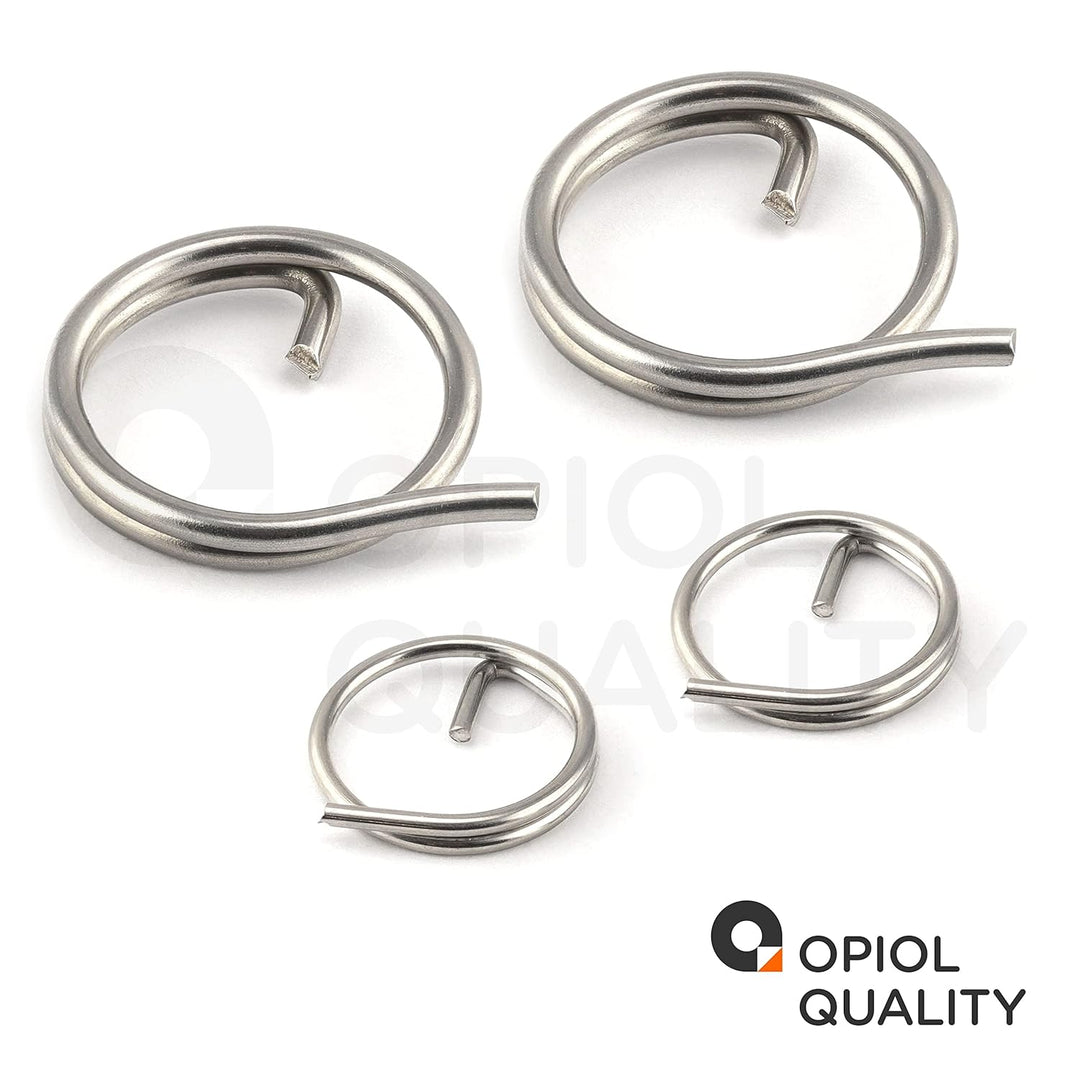 OPIOL QUALITY® Ringsplinte 1,25x15 mm aus Edelstahl A4 V4A (50 Stück) Sicherungsringe Schlüsselring