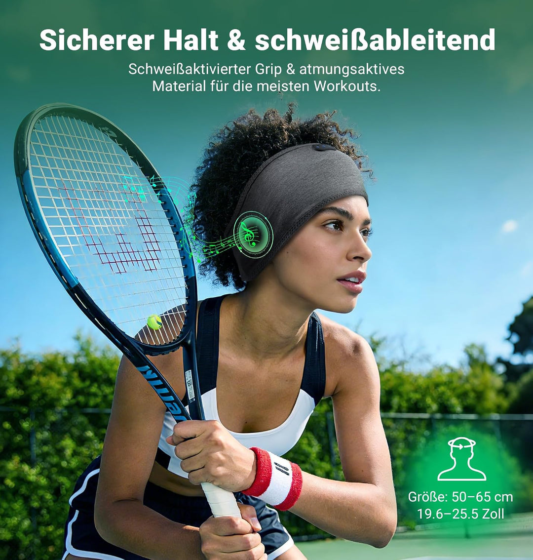 ink-topoint Schlafkopfhörer Bluetooth 5.4 Stirnband aus Bambus-Baumwolle | Als Stirnband-Kopfhörer b