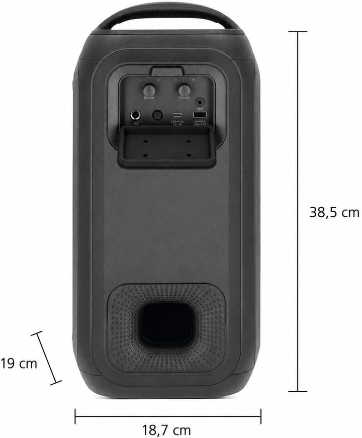 TechniSat LAUTA WUMMSBOX - Tragbarer Premium Bluetooth Lautsprecher mit LED-Lichteffekten (Bass Boos
