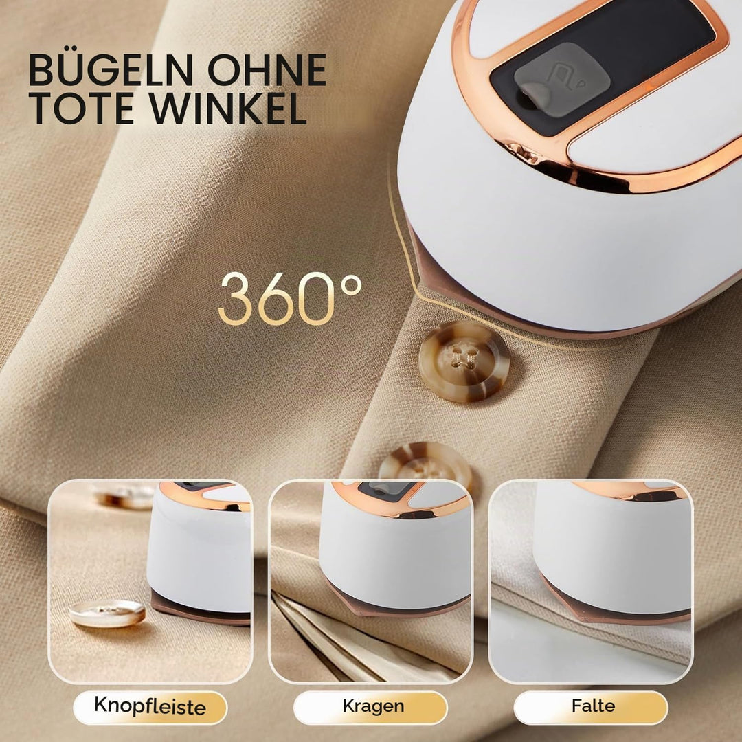 Mini Dampfbügeleisen, Steamer Dampfglätter 2 in 1 für Trocken- und Nassbügeln, Tragbares Reisebügele