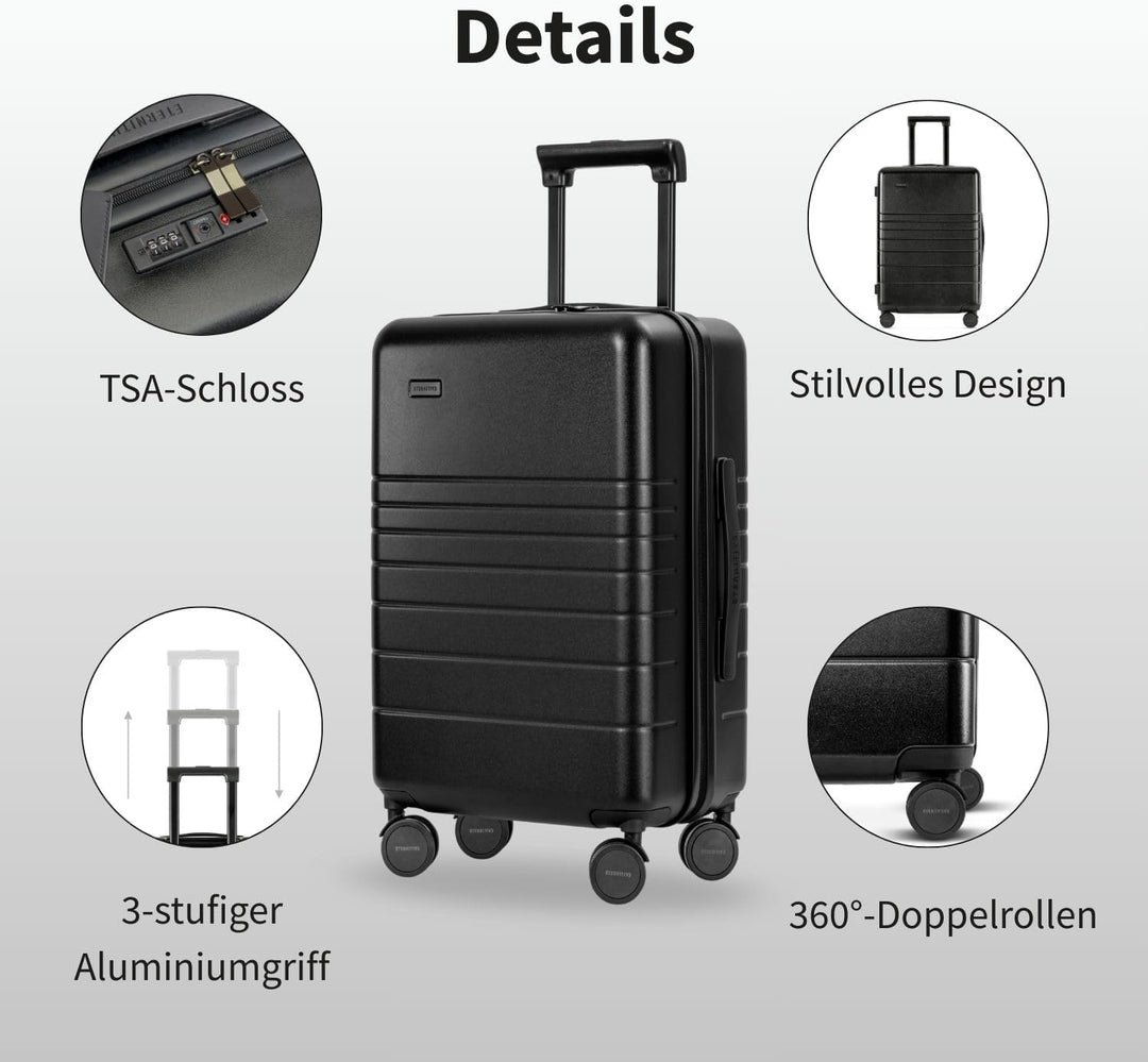 ETERNITIVE - Koffer I Reisekoffer aus Polycarbonat & ABS I Koffer Leicht mit Rollen 360° I Hartschal
