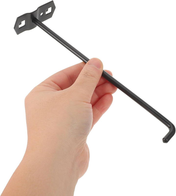 Ipetboom 10 Stück 10 Stück Schwarze Lochwandhaken 20cm Vierkantloch Metall für Verkaufsregale Werkze