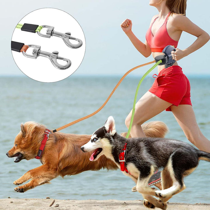 Doppelte Einziehbare Hundeleine 3m Flexible Rollleine mit LED Licht, Automatische Lange Hundeleine f