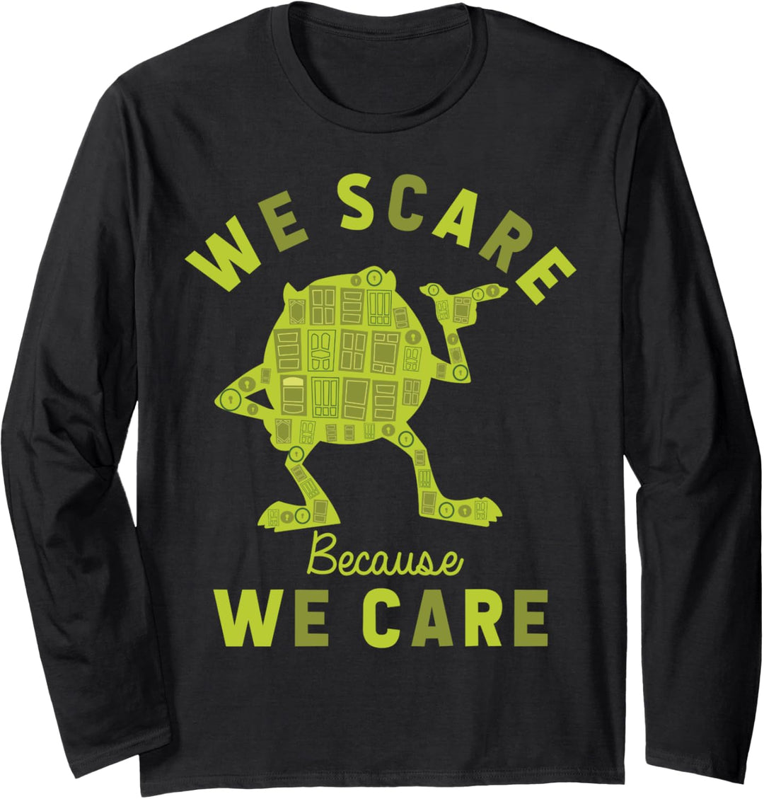 Disney Pixar Monsters Inc. Mike We Scare Text Langarmshirt