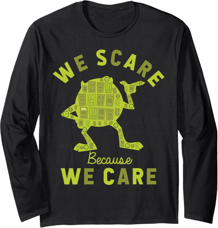 Disney Pixar Monsters Inc. Mike We Scare Text Langarmshirt