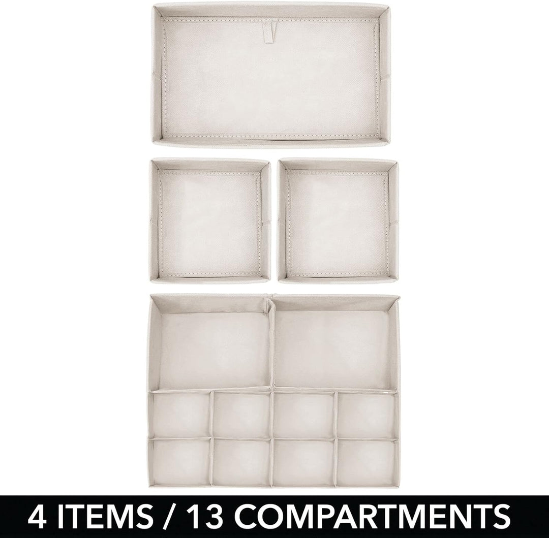 mDesign 8er-Set Kleiderschrank Organizer – Aufbewahrungskiste für die Schublade in verschiedenen Grö