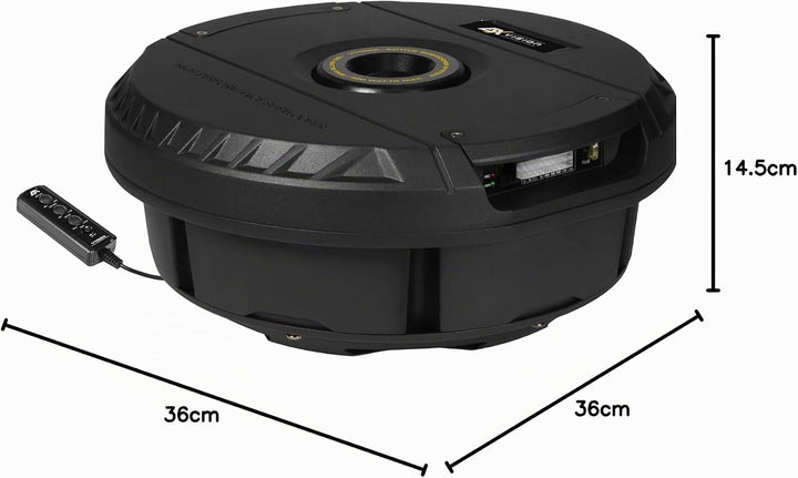ESX V1100A - 28cm (11") AKTIV Bass für Reserverad-Mulde | Class-A/B Power mit 300 Watt und Kabel-Fer