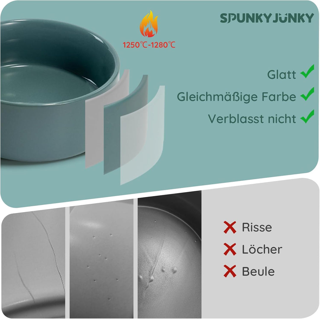 SPUNKYJUNKY Keramik Hundenapf Fressnapf Futternapf Katzennapf Napf für Katzen und Hunde (850ml, Dunk