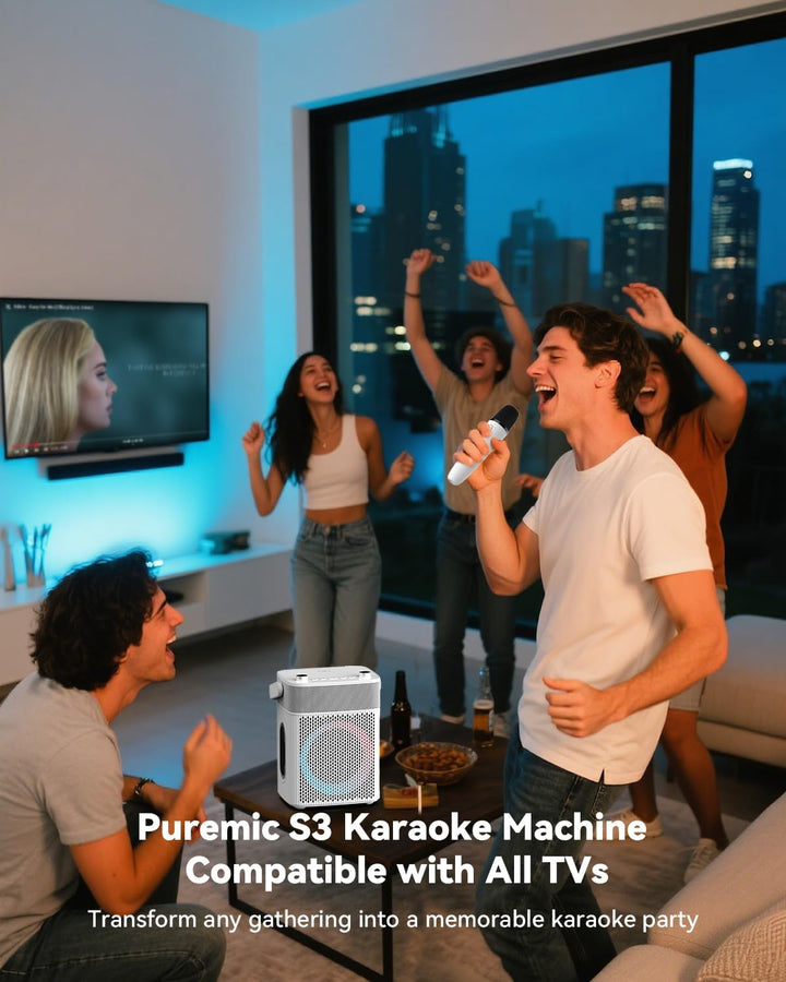 Tragbarer Bluetooth-Lautsprecher mit Licht, wasserdichte Karaoke-Maschine für Erwachsene und Kinder,