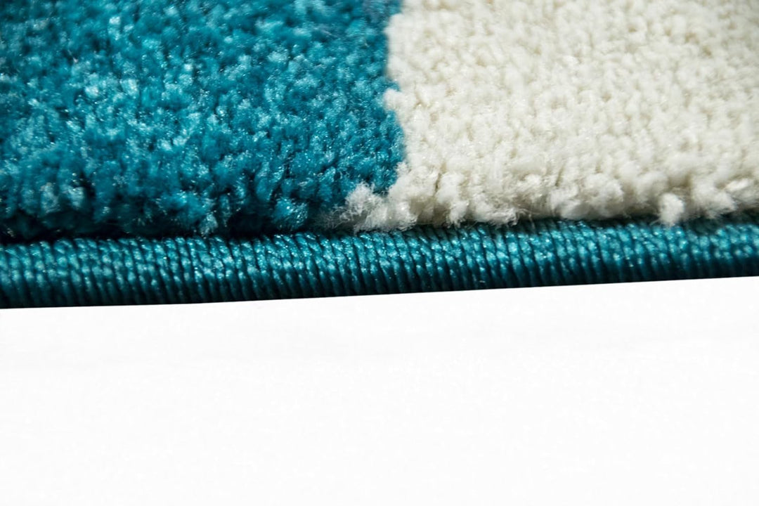 CARPETIA KINDERTEPPICH SPIELTEPPICH Pirat TÜRKIS BLAU Creme Grösse 120 cm Rund, 120 cm Rund