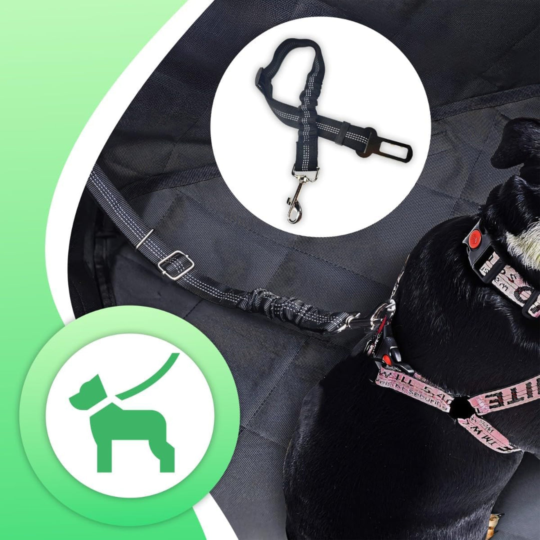 Retoo Hunde Autositz Extra Stabiler, Verstärkte Wände und Befestigungsgurten, Hundeautositz mit Tasc