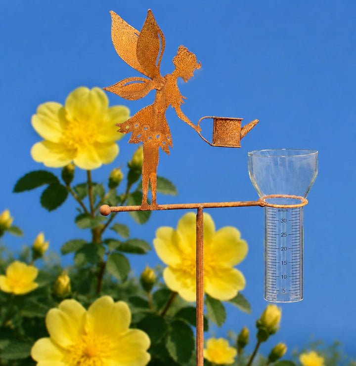 Pommerntraum ® | Regenmesser Niederschlagsmesser Pluviometer Edelrost Wetterstation Gartendeko Garte