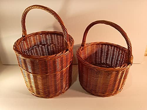 Pilzkorb Einkaufskorb Ø 28 cm Erntekorb Pflanzkorb Rund aus Weide geflochten