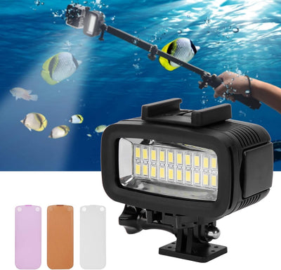 LED Tauchlicht, 40m Unterwasserfotografie Fülllicht wasserdichte Tauchkamera LED Videolicht 5500K