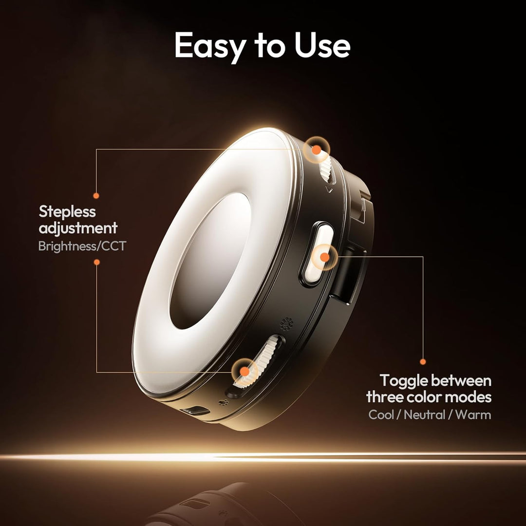 ULANZI ML05 Magnetische Selfie Licht für iPhone, Dual Magnet LED Ringlicht mit Spiegel, 9000K CRI≥97