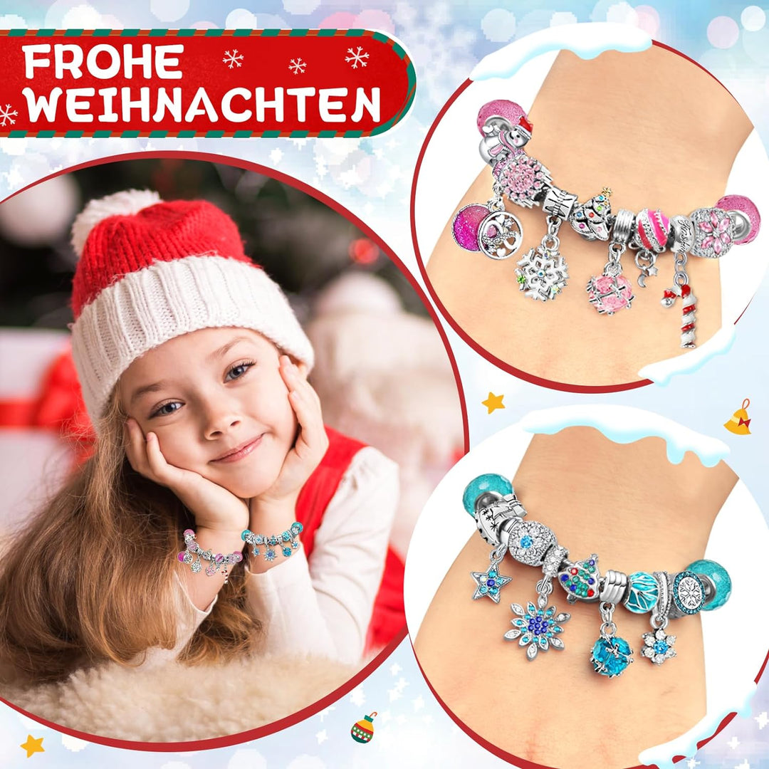 KAZATE Adventskalender 2023 Kinder Mädchen, Weihnachtskalender Schmuck für Frauen, 24 Füllung Bastel