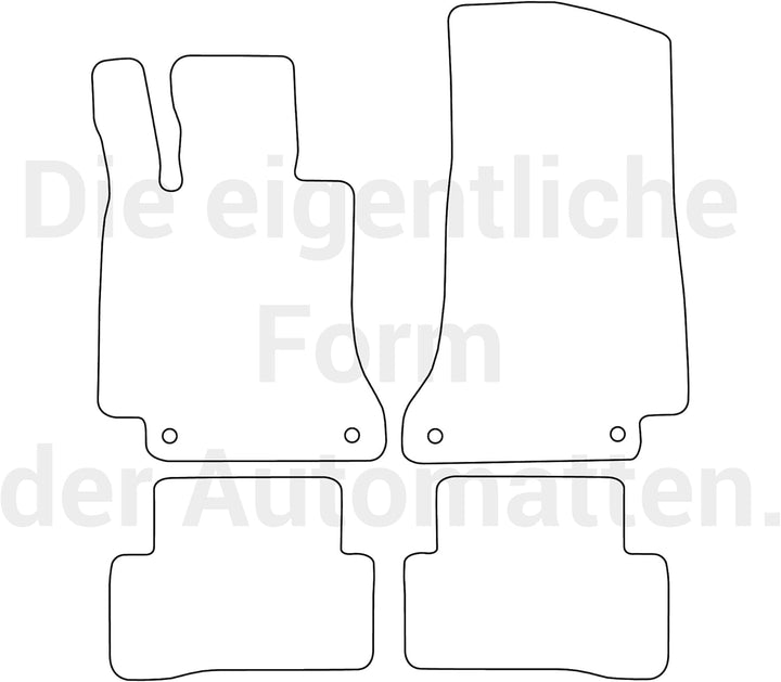 moto-MOLTICO Fussmatten Auto Velours Autoteppiche Schwarz Automatten Set 4-teilig passend für Merced