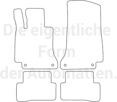 moto-MOLTICO Fussmatten Auto Velours Autoteppiche Schwarz Automatten Set 4-teilig passend für Merced