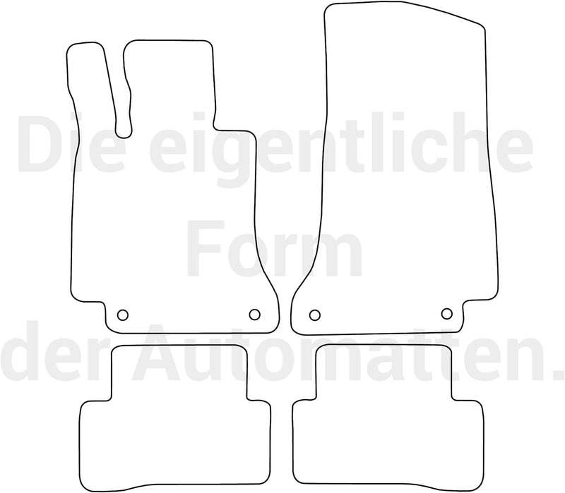 moto-MOLTICO Fussmatten Auto Velours Autoteppiche Schwarz Automatten Set 4-teilig passend für Merced