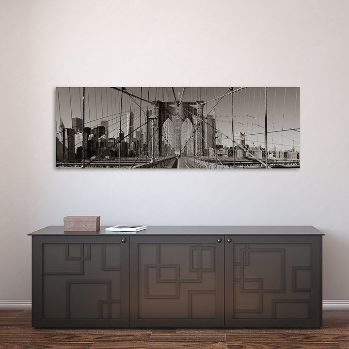 Feeby Bilder Brooklyn Bridge New York 150x50 cm Wohnzimmer Schlafzimmer Büro Flur Küche Modern Bild