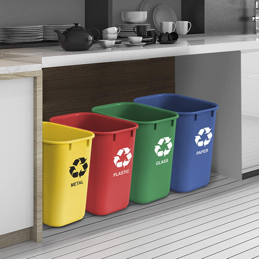 Acrimet Papierkorb für Recycling, 6,75 Gallonen/27 Quart/24 Liter (aus Kunststoff) (Metall/Gelb, Pap