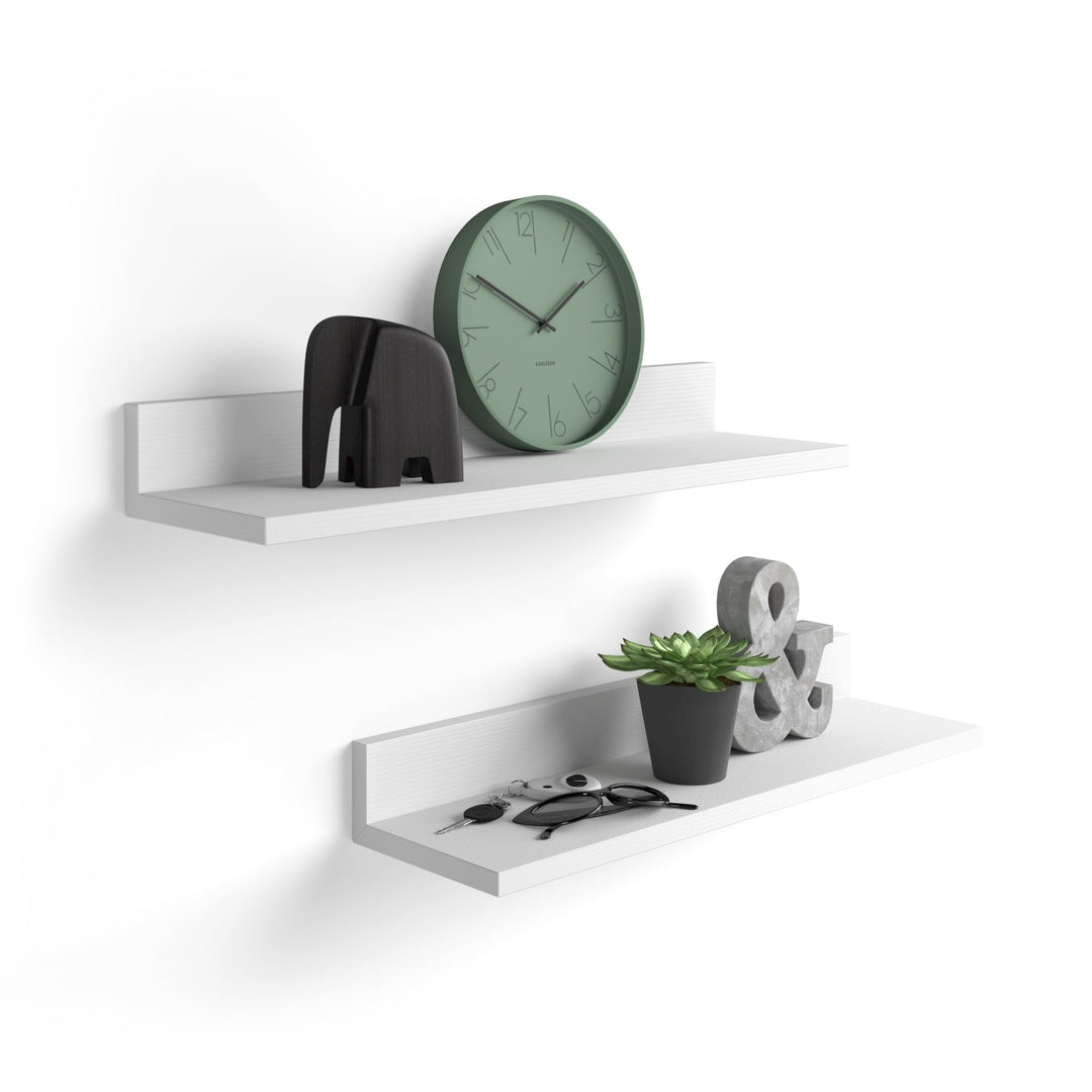 MOBILI FIVER, 2-er Set Rachele Regale, Esche, Weiss, Made In Italy 80 x 17 x 8 cm Esche Weiss, 80 x