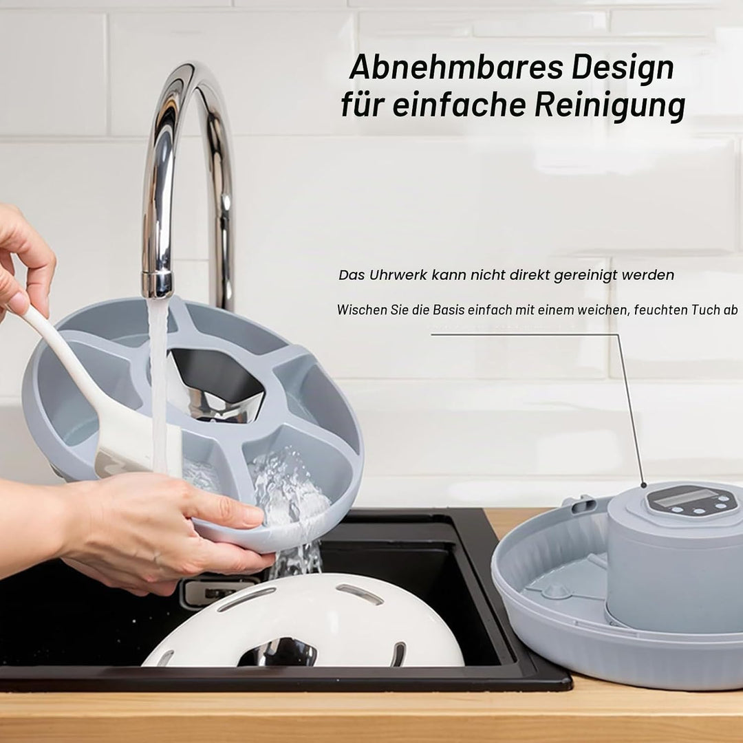 Automatischer Katzenfutterspender – 6 Mahlzeiten pro Tag, Frischehaltung mit EIS-Akkus, Einfache Rei