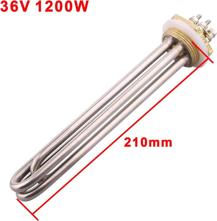 DERNORD 36V Water Heater Element 1200 Watt 1.25Inch Copper Flange Heating Element Spare Part…