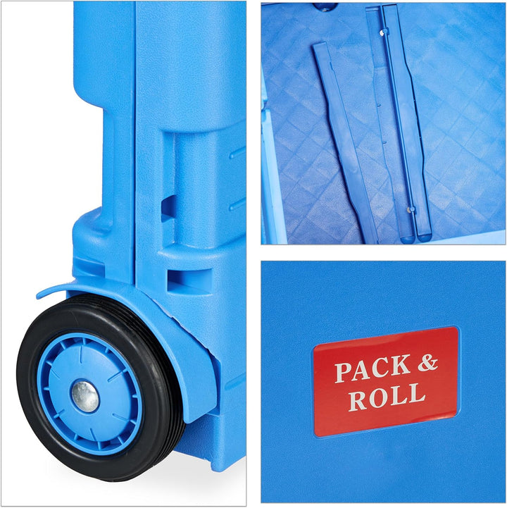 Relaxdays Einkaufstrolley, Klapptrolley mit Rollen & Teleskopgriff, bis 35 kg, Faltbare Einkaufshilf