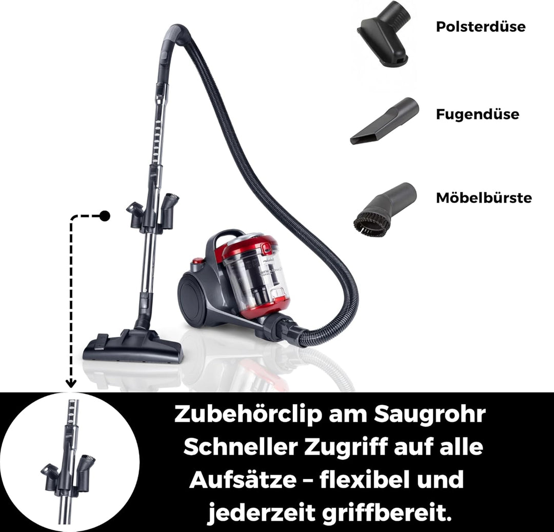 Fakir Trend BL 141 Staubsauger beutellos 700 W, Staubsauger ohne Beutel einstellbare Leistungsfunkti