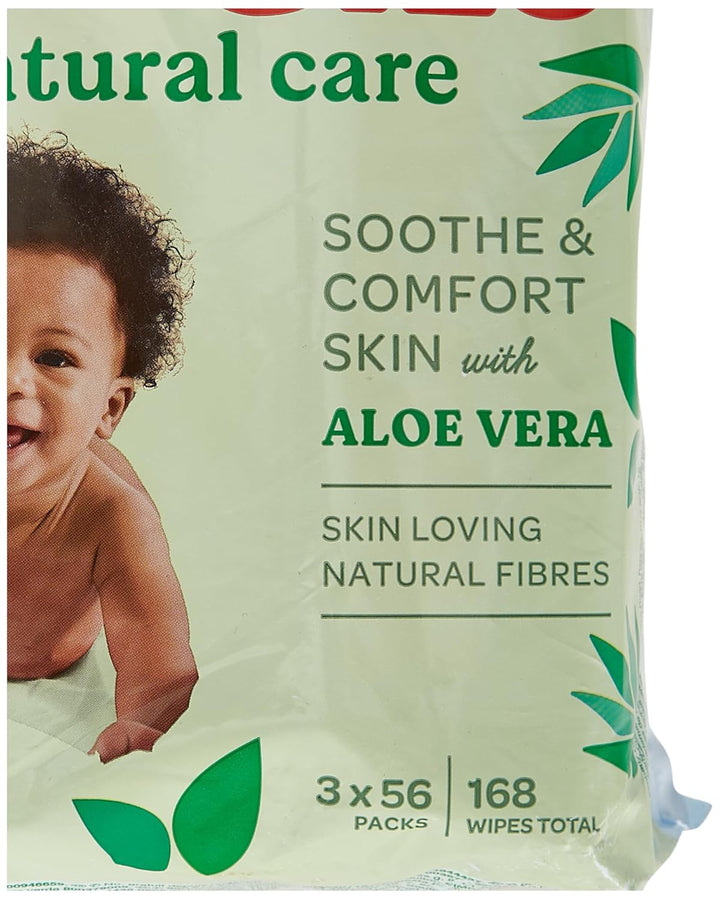 Huggies Natural Care Babytücher, 3 Packungen à 56 Stück (168 Tücher)